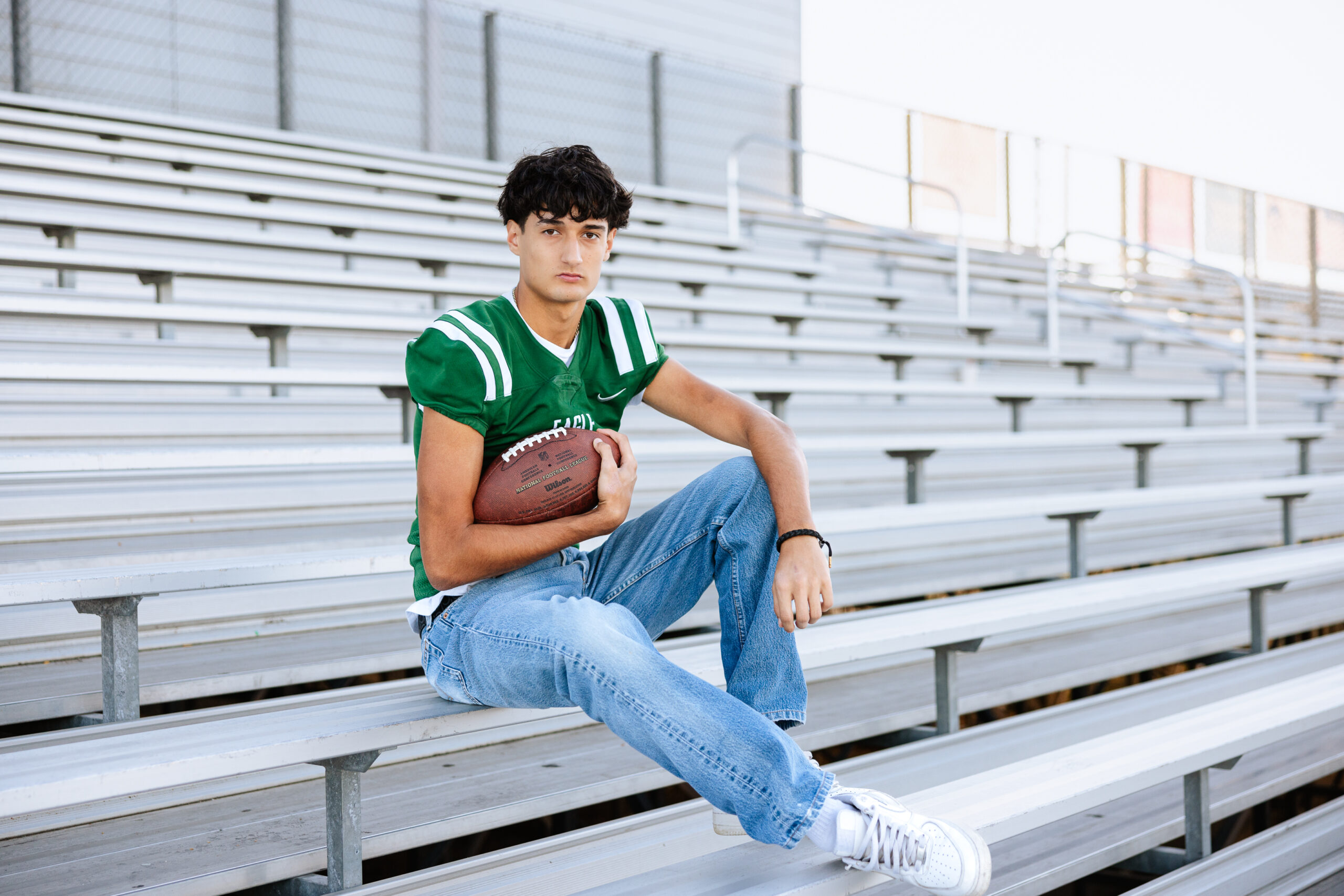 Eagle High school portrait, foot ball player portrait